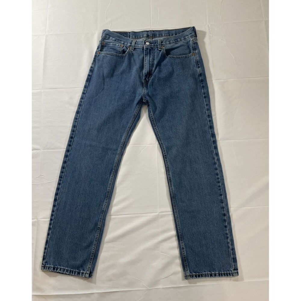 Levis 505 Straight Fit Men's 34x28 Jeans Blue Medium Wash Denim 100% Cotton